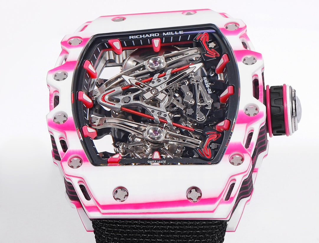 Richard Mille Bubba Watson Tourbillon RM38-02 1:1 Meilleure édition Bracelet noir en tissu Velcro