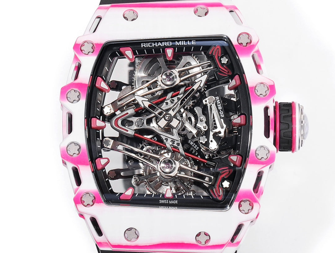 Richard Mille Bubba Watson Tourbillon RM38-02 1:1 Meilleure édition Bracelet en caoutchouc noir