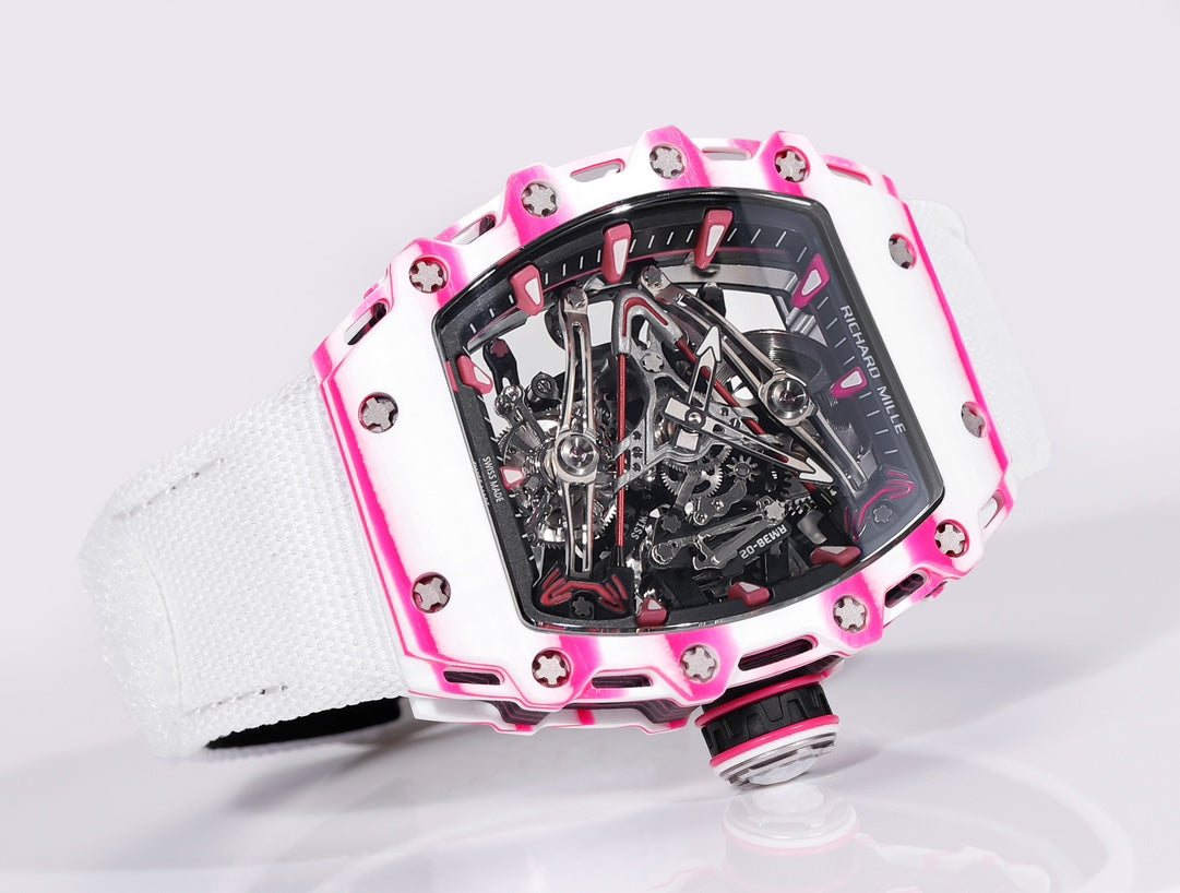 Richard Mille Bubba Watson Tourbillon RM38-02 1:1 Meilleure édition Tissu Velcro Bracelet Blanc