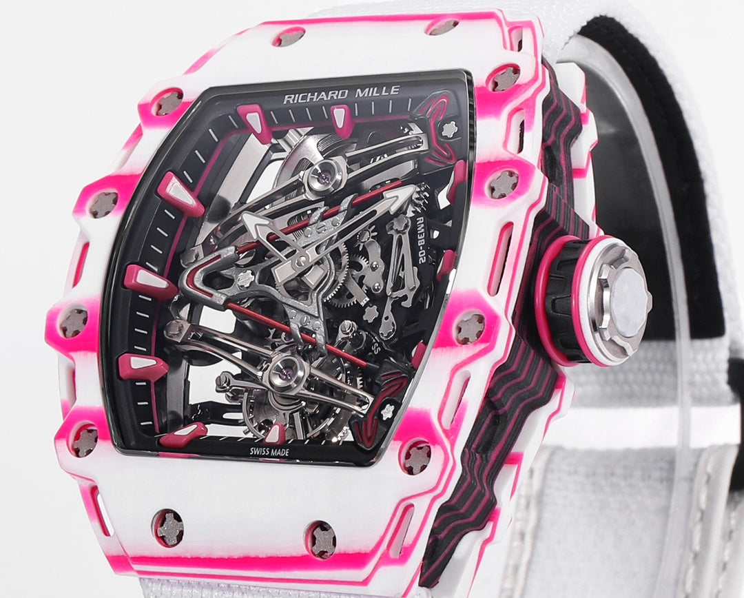 Richard Mille Bubba Watson Tourbillon RM38-02 1:1 Meilleure édition Tissu Velcro Bracelet Blanc