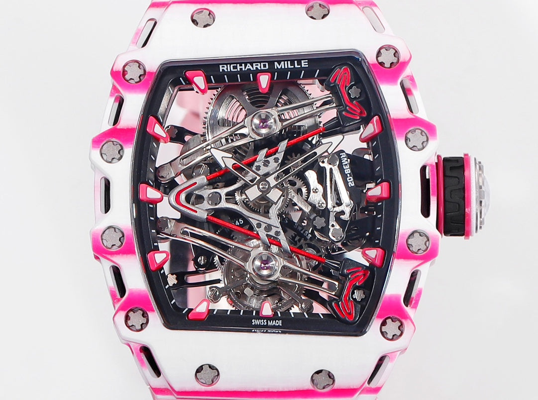 Richard Mille Bubba Watson Tourbillon RM38-02 1:1 Best Edition rosa Kautschukarmband