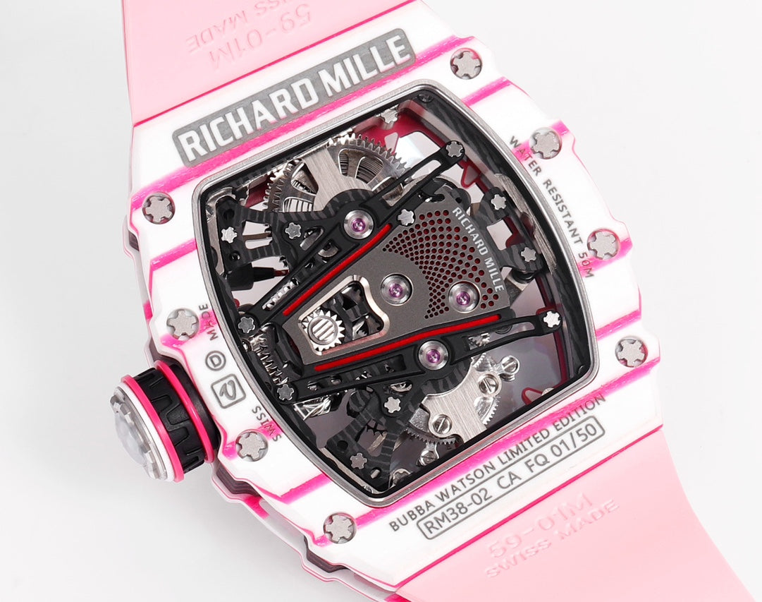 Richard Mille Bubba Watson Tourbillon RM38-02 1:1 Best Edition rosa Kautschukarmband