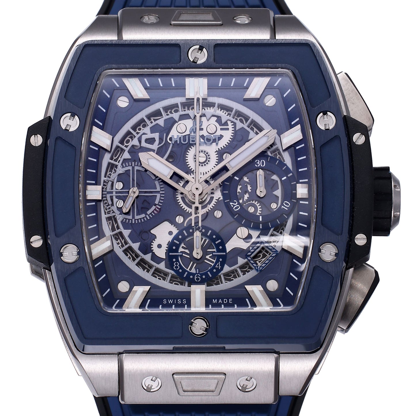 Hublot Big Bang Titanium 642.NM.0170.RX 1:1 Best Editon BBF Factory Blue Dial Rubber Strap