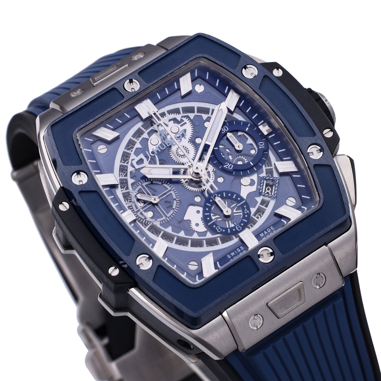 Hublot Big Bang Titanium 642.NM.0170.RX 1:1 Best Editon BBF Factory Blue Dial Rubber Strap