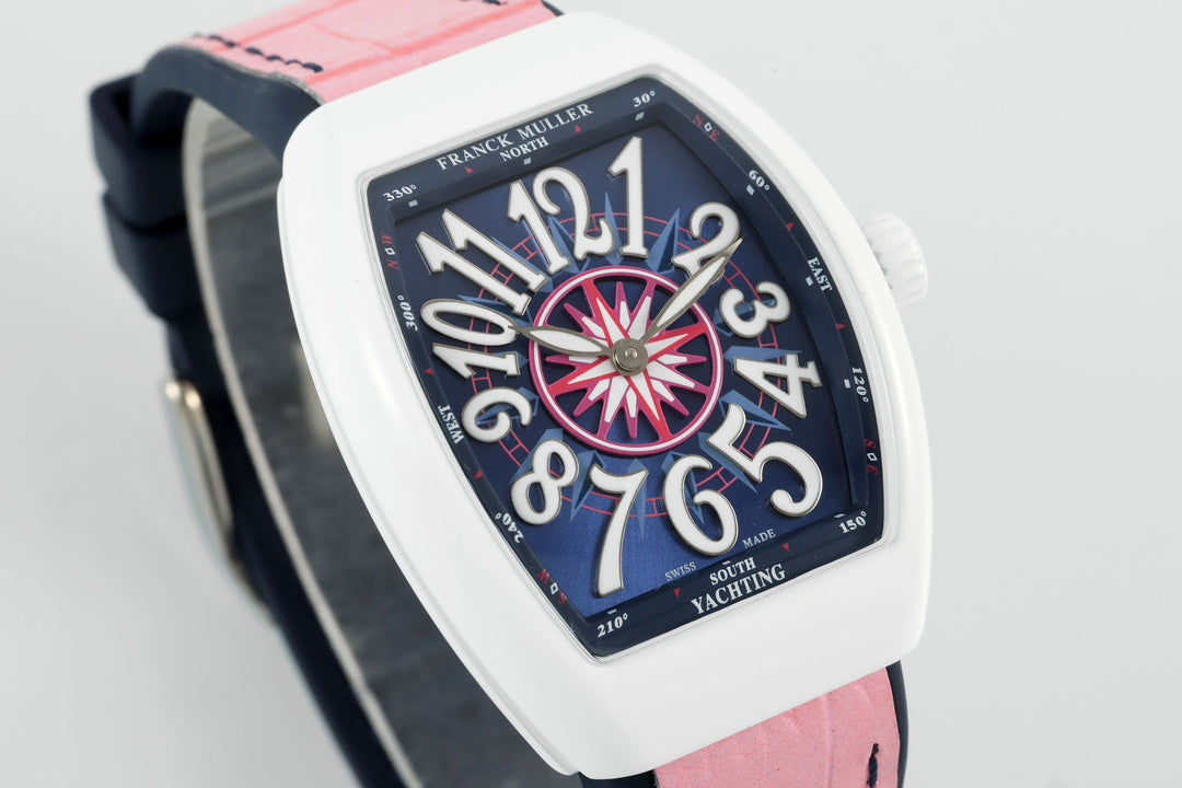 Franck Muller V32 Women's Yachting 1:1 Best Edition ABF Factory Pink Rubber Strap