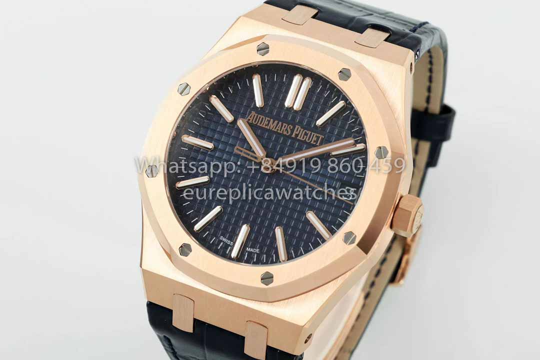 Audemars Piguet Royal Oak  15510ST from IPF Factory 1:1 Best Clone Blue Dial Leather Strap