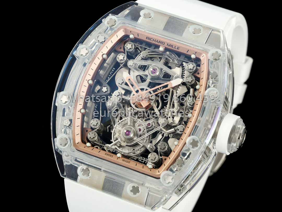 Richard Mille RM 56-02 Tourbillon 1:1 Best Clone RM Factory Rose Gold Dial Saphire Case