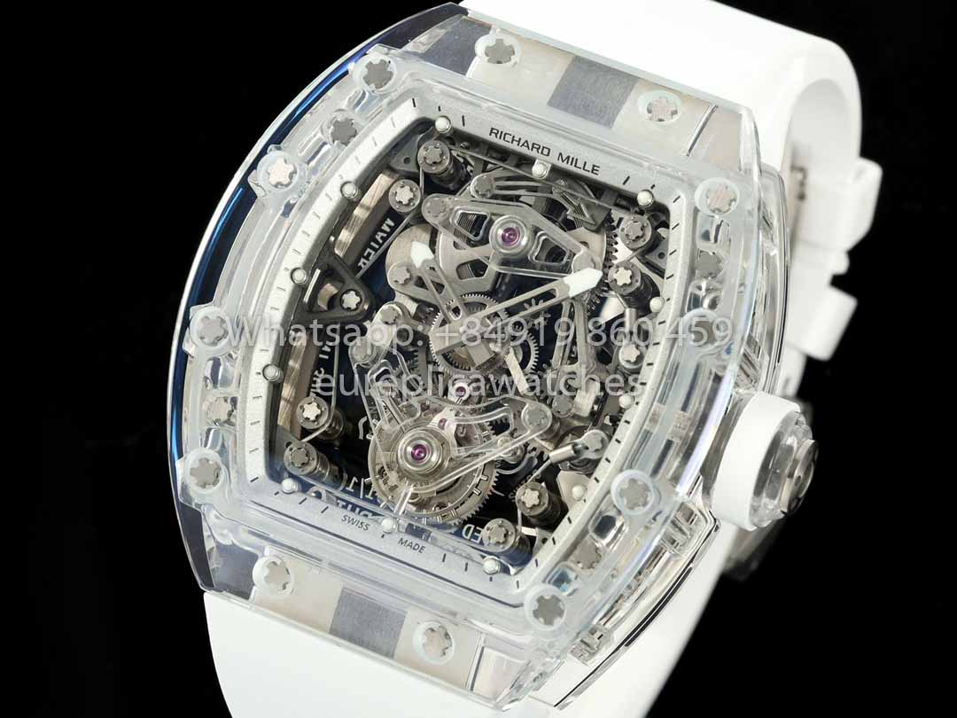 Richard Mille RM 56-02 Tourbillon 1:1 Best Clone RM Factory White Dial and White Strap