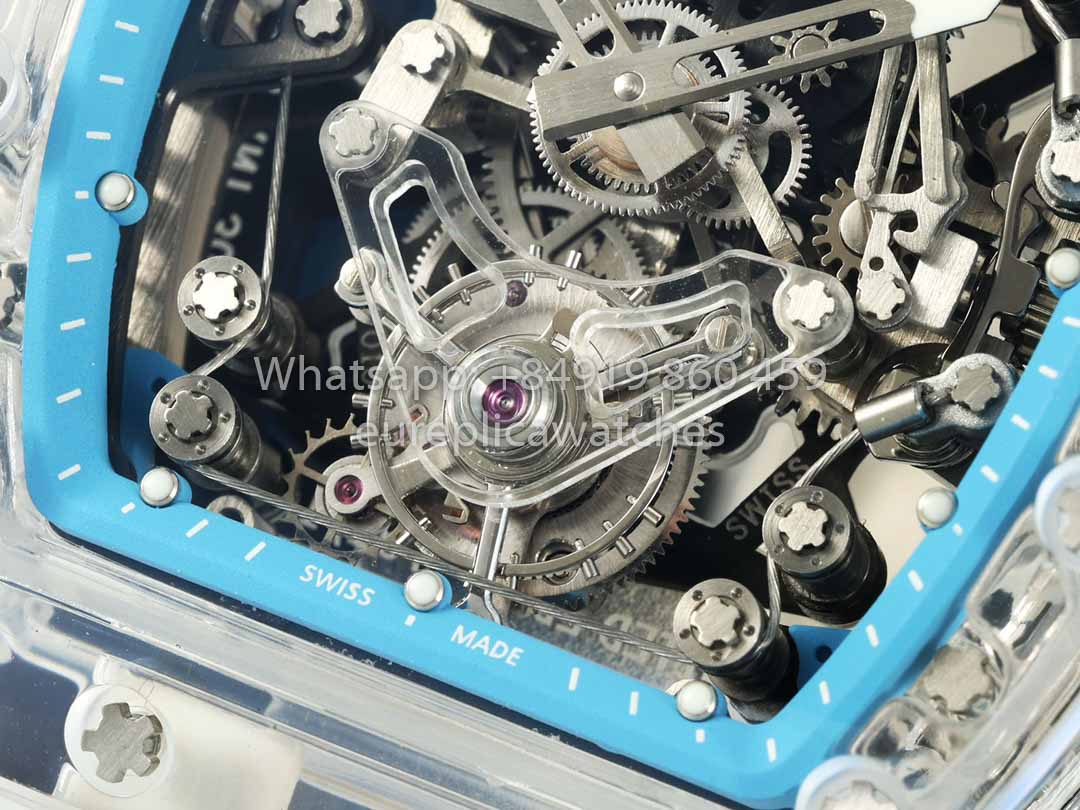 Richard Mille RM 56-02 Tourbillon 1:1 Best Clone RM Factory Transparent case Blue Dial