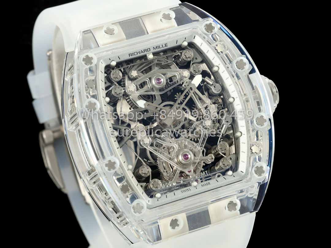 Richard Mille RM 56-02 Tourbillon 1:1 Best Clone RM Factory Transparent case White Dial