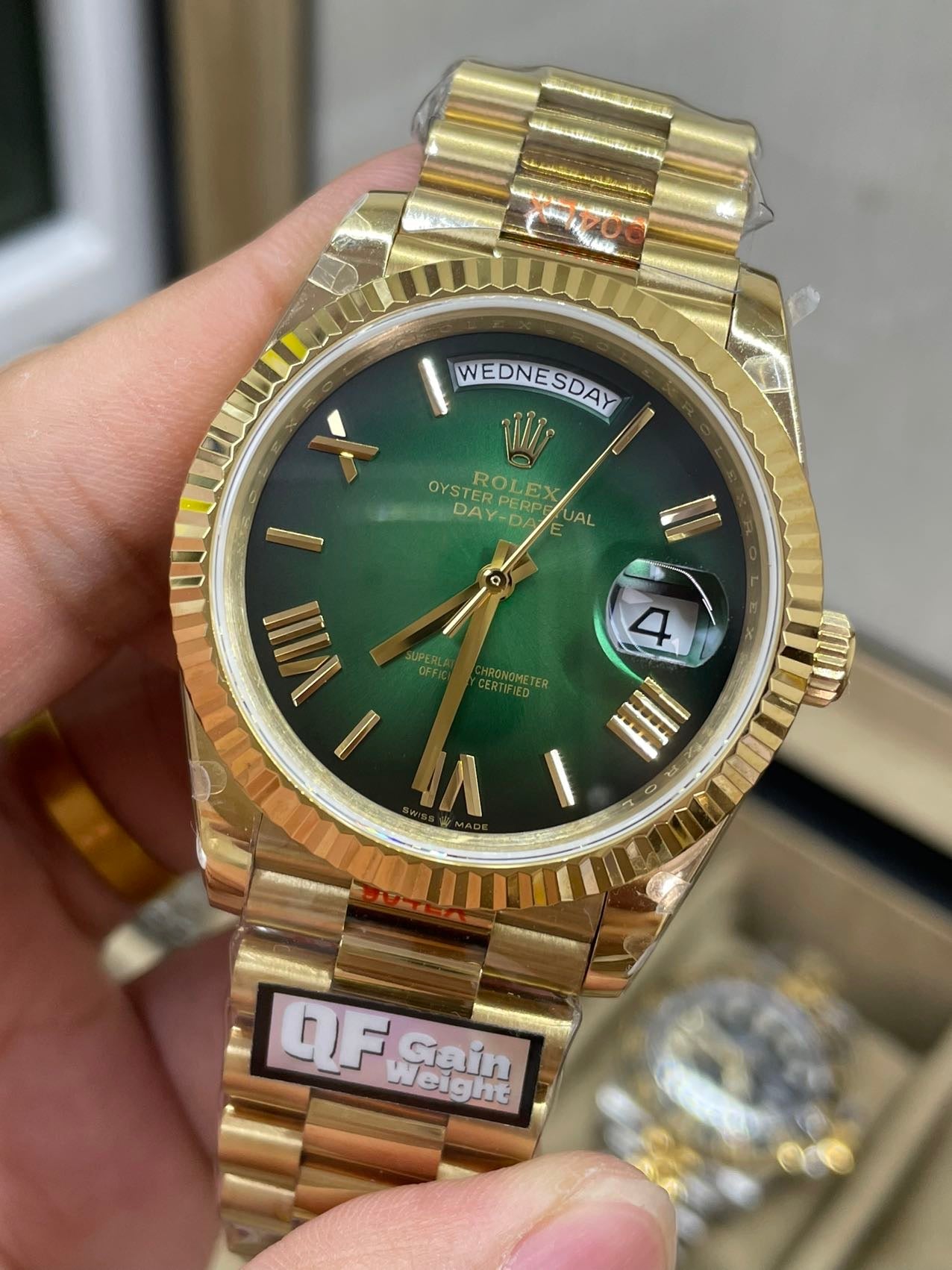 Rolex unveils the new Day-Date 40mm with a Green Dial 2024 QF Factory 1:1 Best Edition