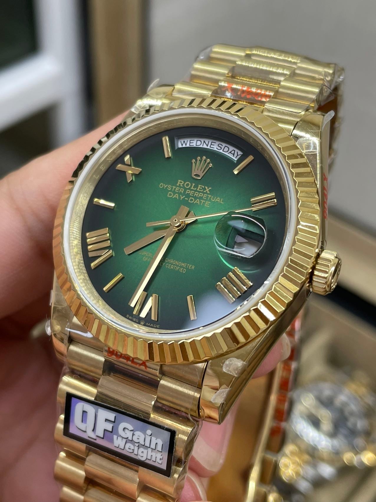 Rolex unveils the new Day-Date 40mm with a Green Dial 2024 QF Factory 1:1 Best Edition