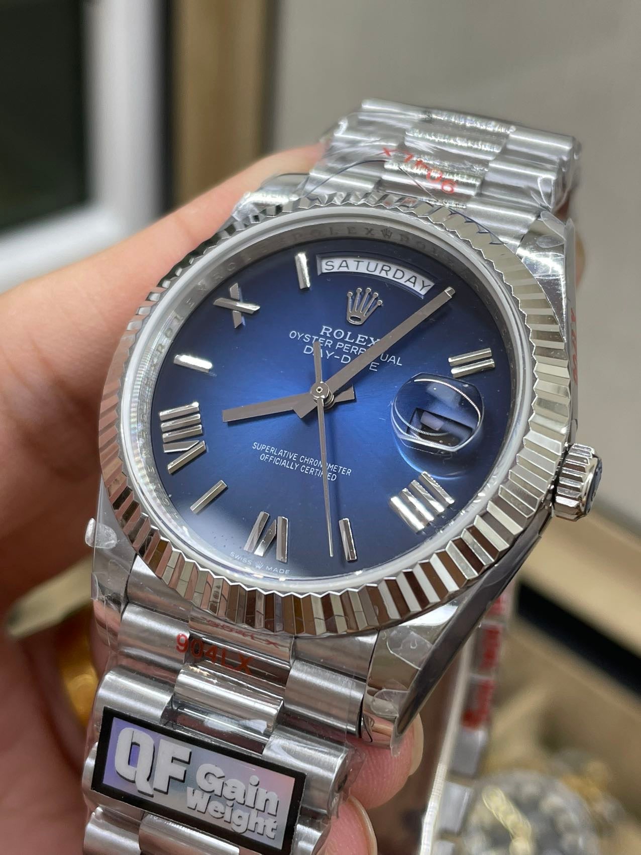 Rolex unveils the new Day-Date 40mm with a Blue Dial 2024 QF Factory 1:1 Best Edition