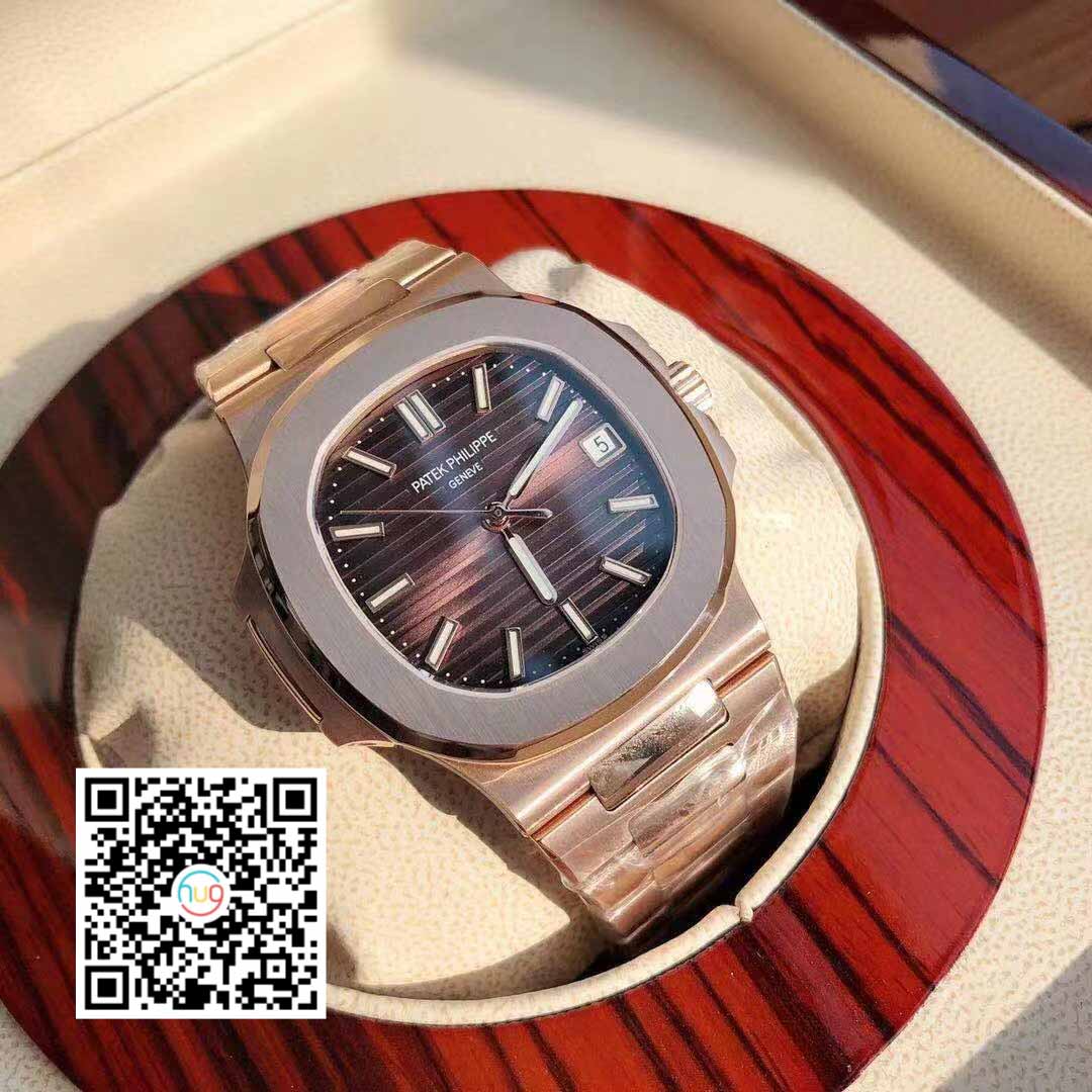 Patek Philippe Nautilus 5711/1R-001 –Wrapped 18k Rose Gold light red dial