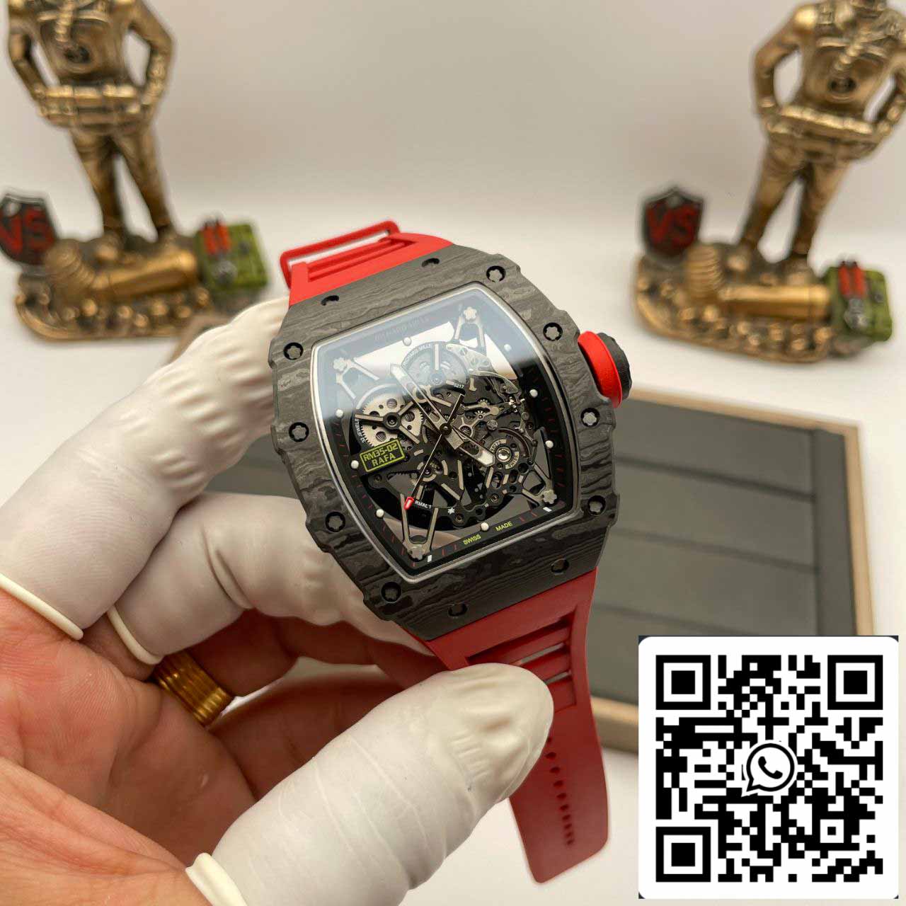 Richard Mille RM035-02 1:1 Best Edition T+ Factory NTPT Carbon Case Red Strap V4