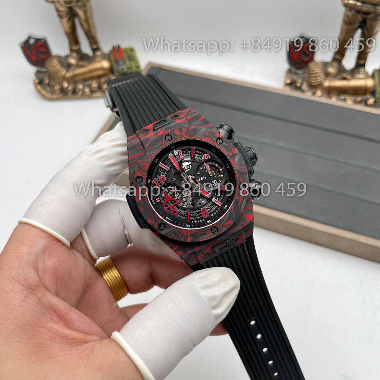 Hublot BIG BANG 411.QV.1123.NR.OVK21 1:1 Best Edition HB Factory Carbon Fiber Red Case