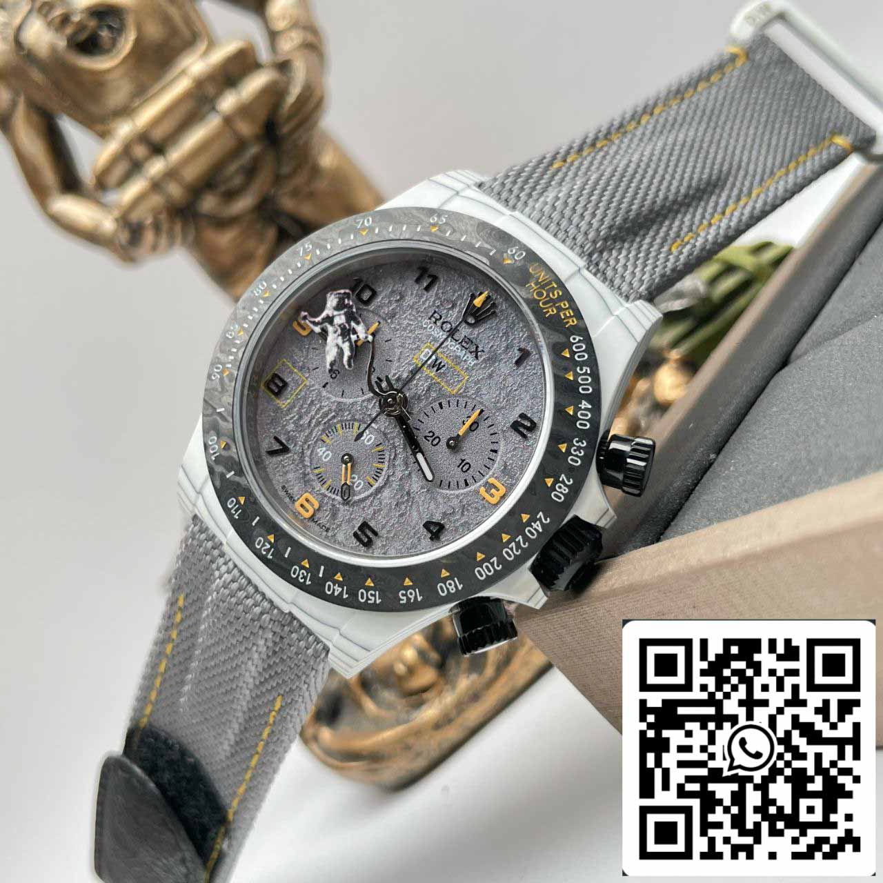 【4130 Uhrwerk DIW Modifizierte Version】Rolex Cosmograph Daytona Serie Graues Armband Kohlefasergehäuse