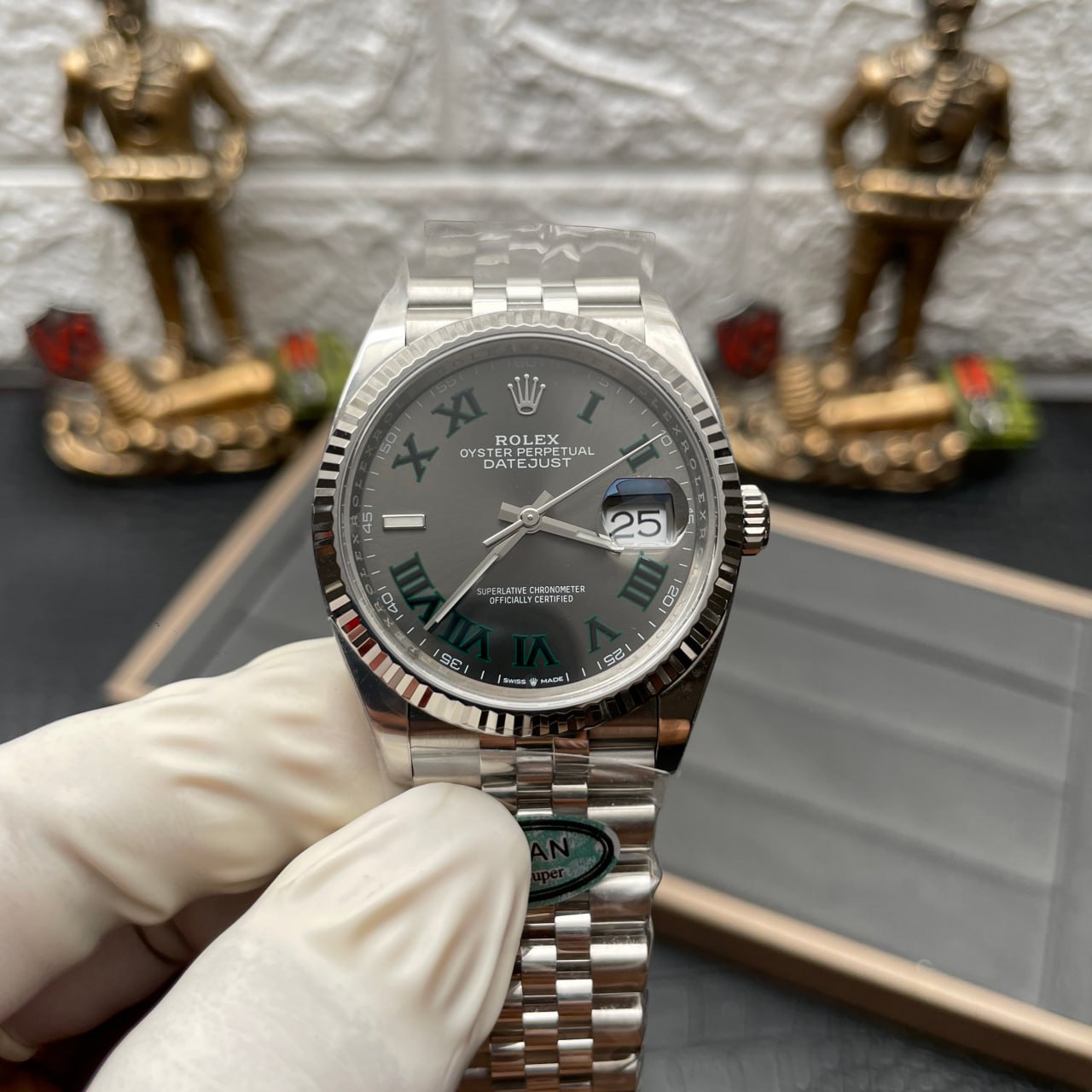 Rolex Datejust M126234-0045 36MM mostrador Wimbledon Clean Factory