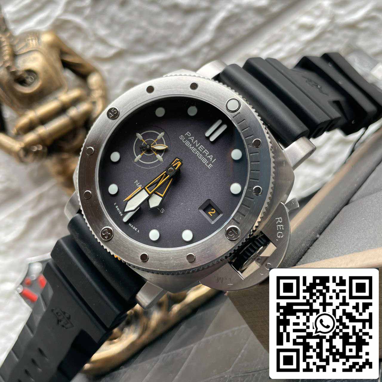 Panerai Submersible PAM1323 1:1 Melhor Edição VS Factory Mostrador Cinza