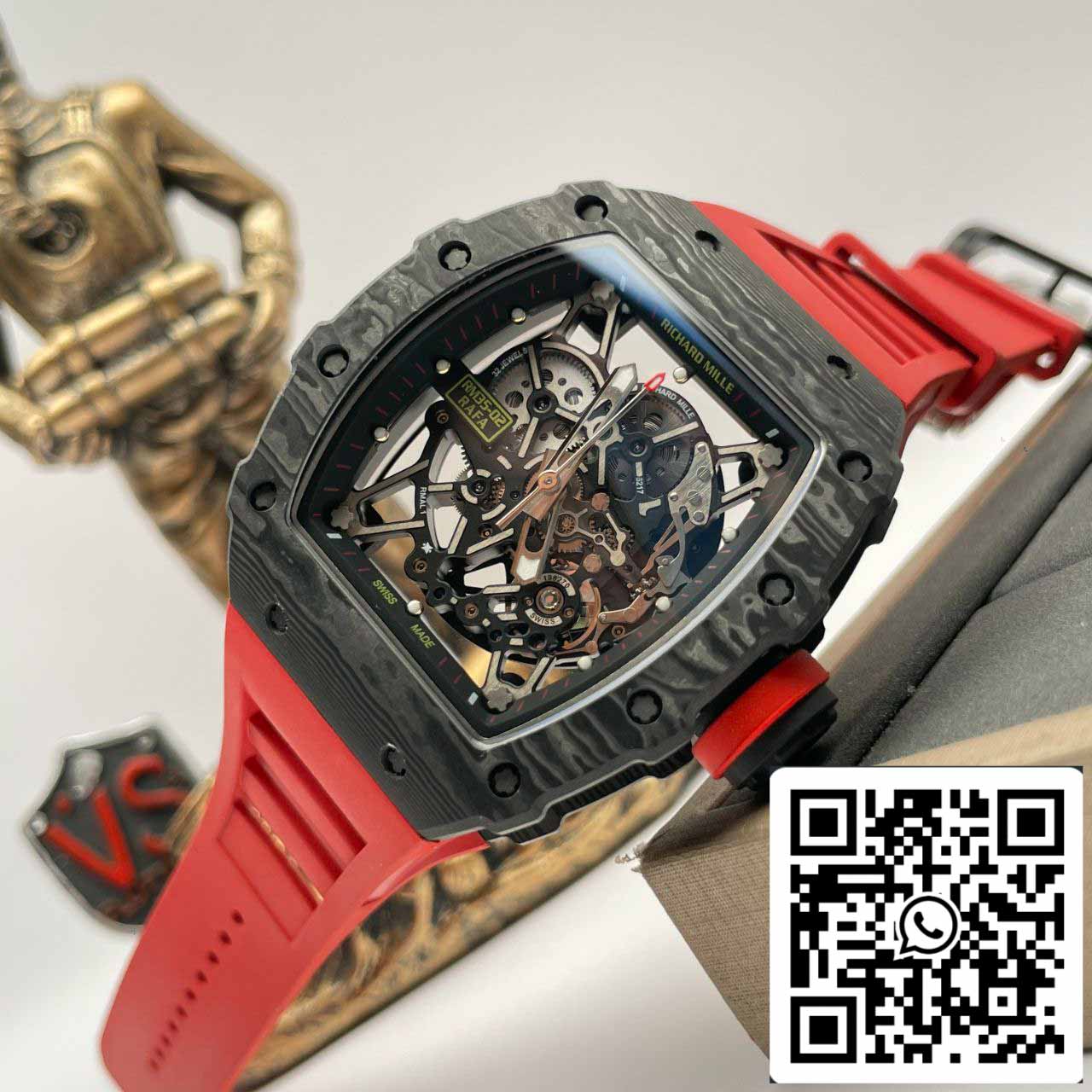 Richard Mille RM035-02 1:1 Best Edition T+ Factory NTPT Carbon Case Red Strap V4