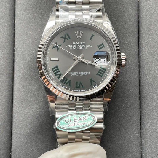 Rolex Datejust M126234-0045 36MM mostrador Wimbledon Clean Factory