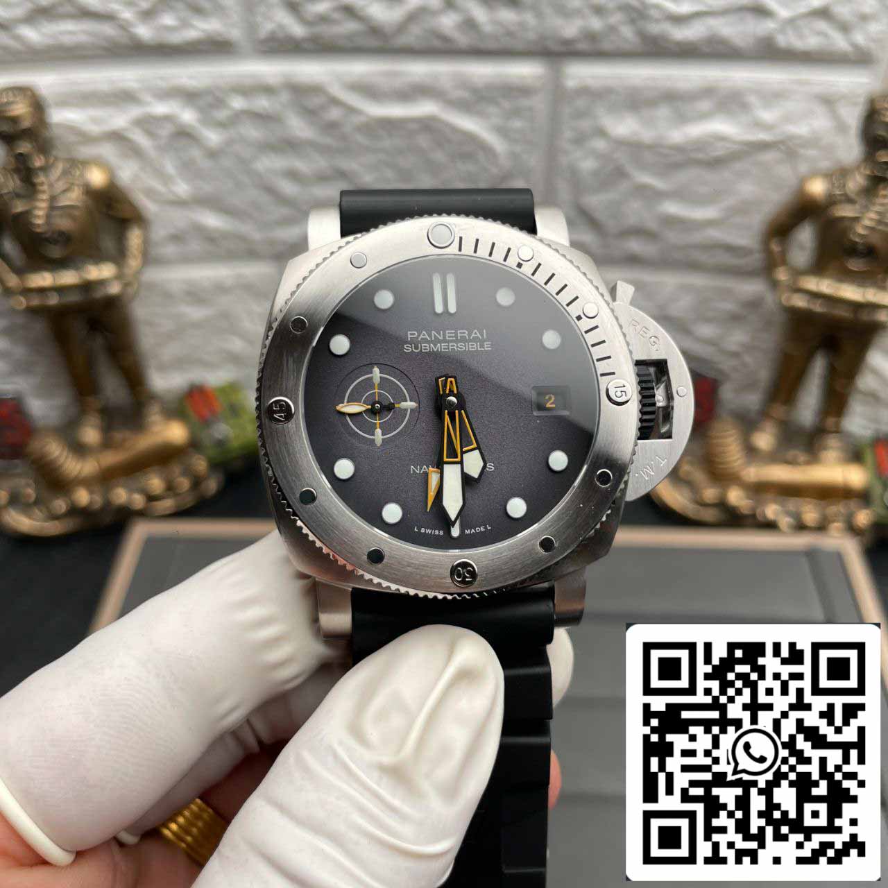 Panerai Submersible PAM1323 1:1 Melhor Edição VS Factory Mostrador Cinza