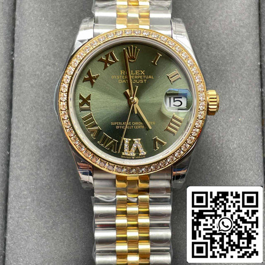 Rolex Datejust M126233-0025 1: 1 Meilleure édition EW Factory Cadran vert olive serti de diamants