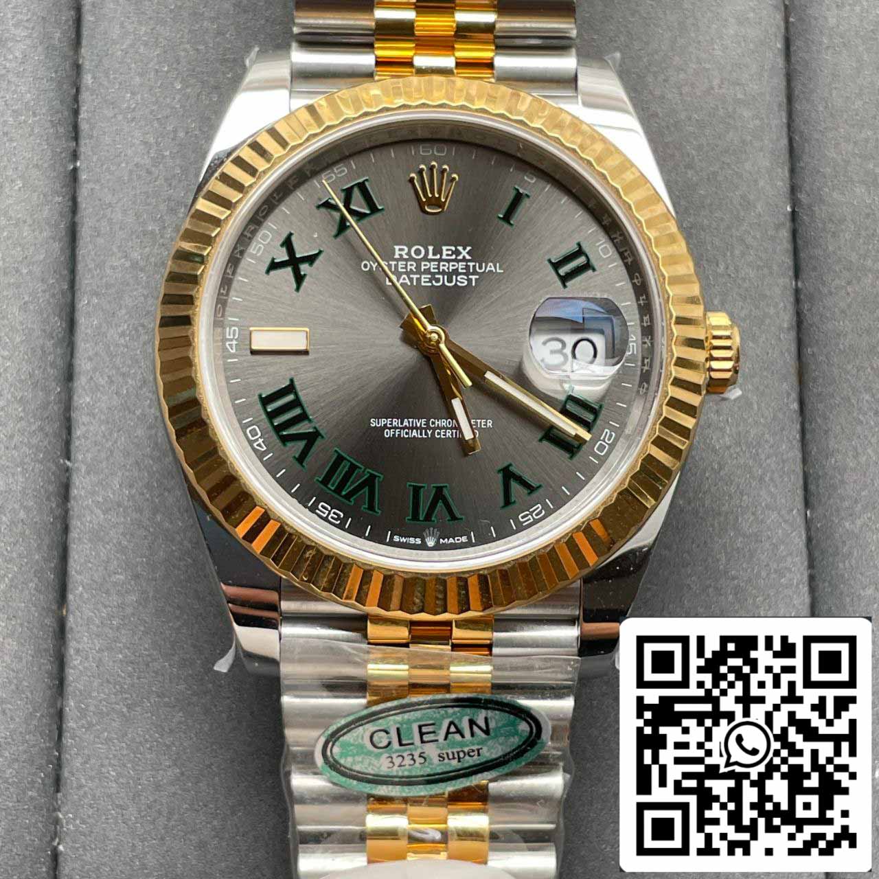 Rolex Datejust M126333-0020 1:1 Best Edition Clean Factory 41 mm Wimbledon-Zifferblatt