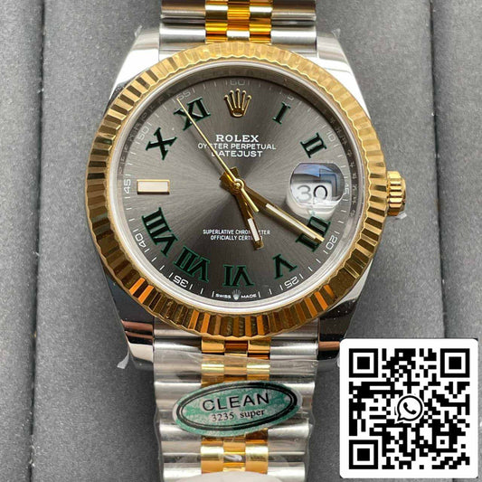 Rolex Datejust M126333-0020 1:1 Best Edition Clean Factory 41 mm Wimbledon-Zifferblatt