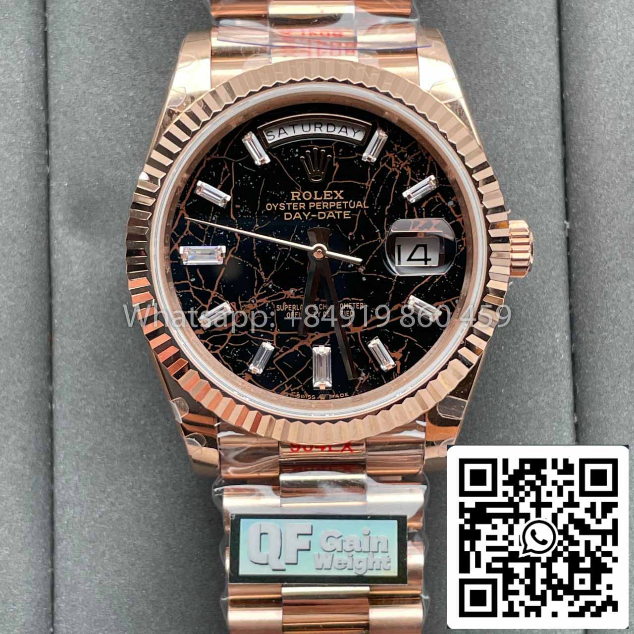 Rolex Everose Gold Day Date 40 228235-0045 1:1 Best Edition QF Factory Eisenkiesel Dial