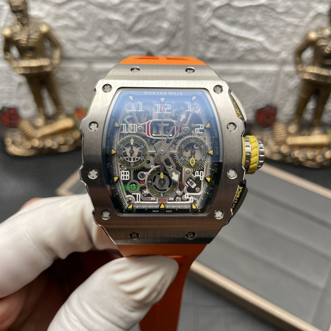 Richard Mille RM11-03 1:1 Meilleure édition KV Factory Bracelet Orange