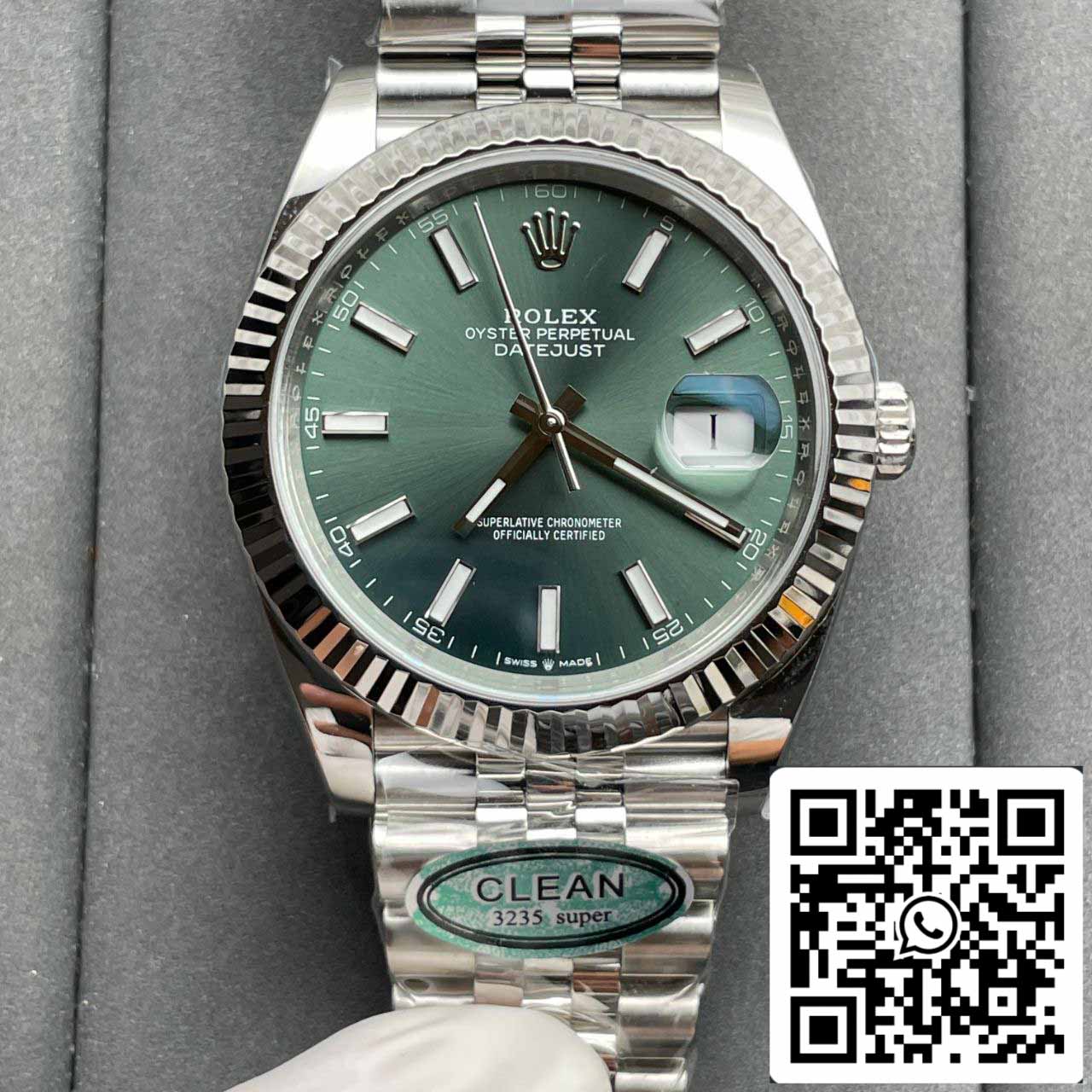 Rolex Datejust M126334-0027 41mm Jubilee Strap Clean Factory Mint Green Dial