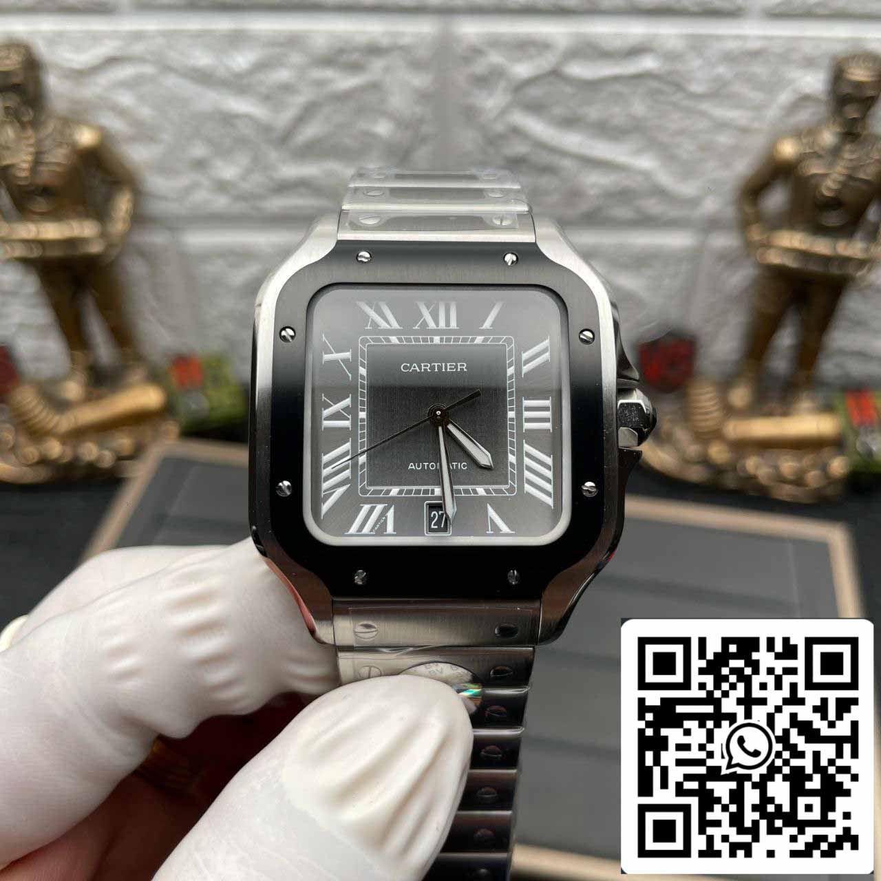 Cartier Santos WSSA0037 1:1 Best Edition BV Factory Included Leather Strap