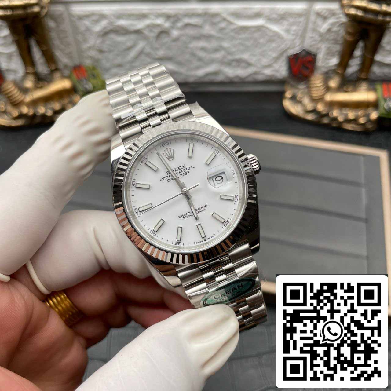 Rolex Datejust M126334-0010 41mm Jubilee Strap Clean Factory White Dial