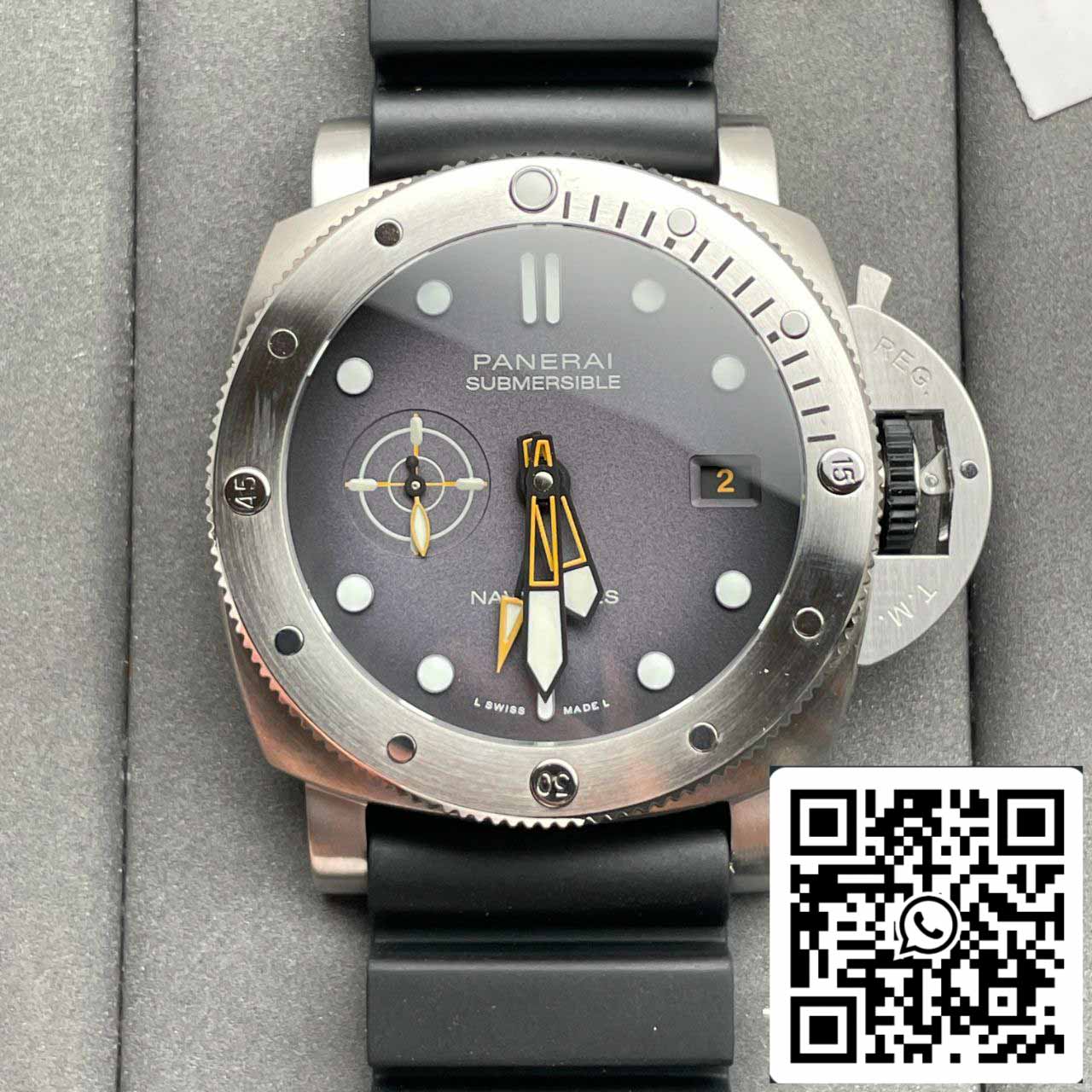 Panerai Submersible PAM1323 1:1 Melhor Edição VS Factory Mostrador Cinza