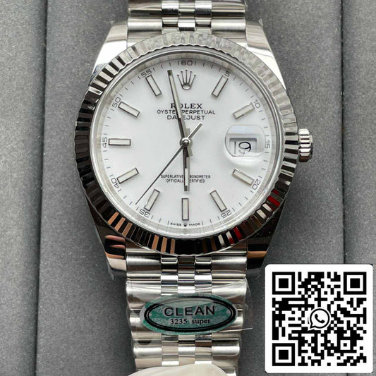 Rolex Datejust M126334-0010 41 mm Jubilee Strap Clean Factory mostrador branco