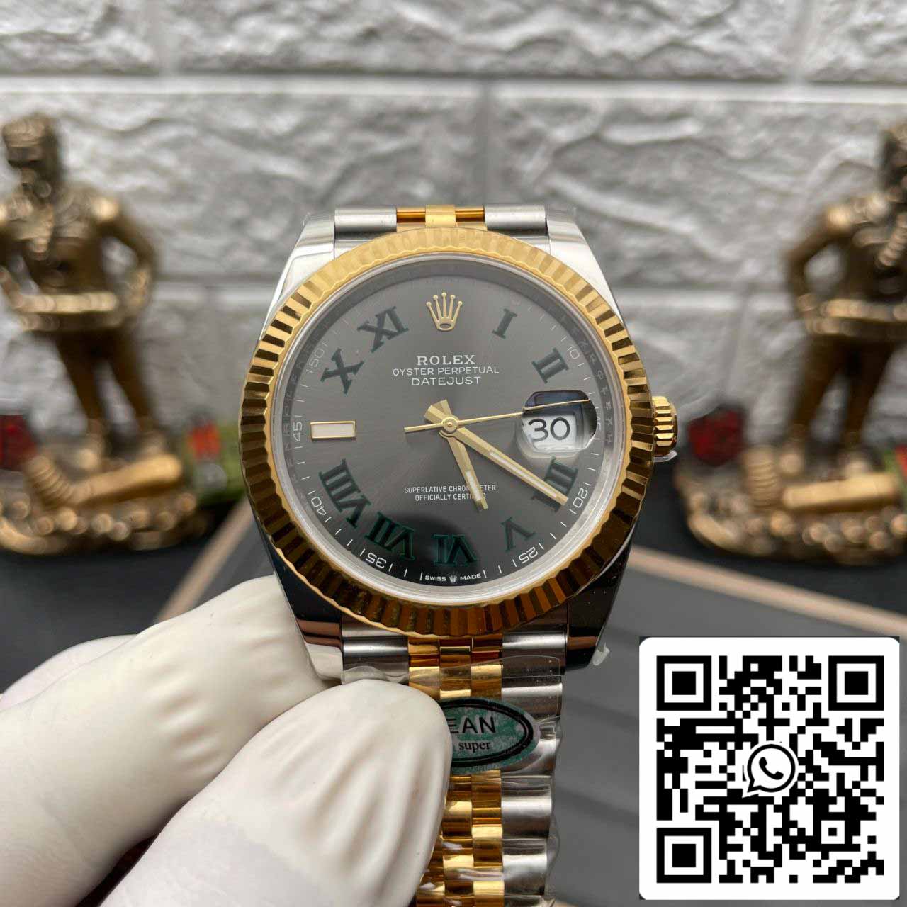 Rolex Datejust M126333-0020 1:1 Best Edition Clean Factory 41 mm Wimbledon-Zifferblatt