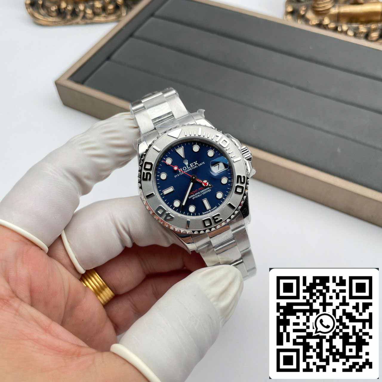 Rolex Yacht Master 268622 1:1 Melhor Edição AR Factory Mostrador Azul