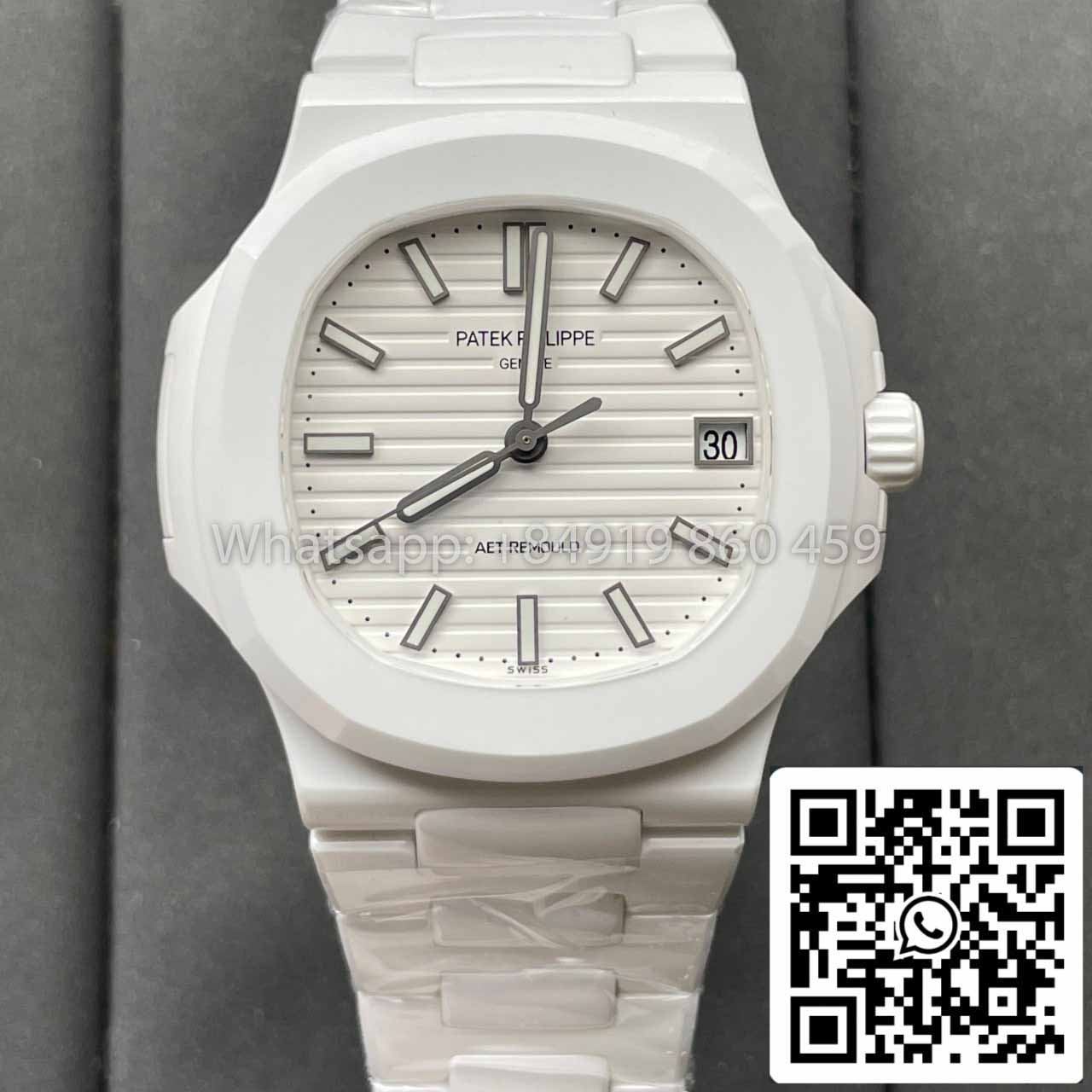 [AET modified] Patek Philippe Nautilus 5711 Ceramic White Dial 1:1  Best Edition