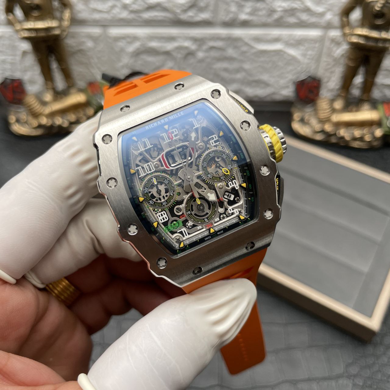 Richard Mille RM11-03 1:1 Meilleure édition KV Factory Bracelet Orange