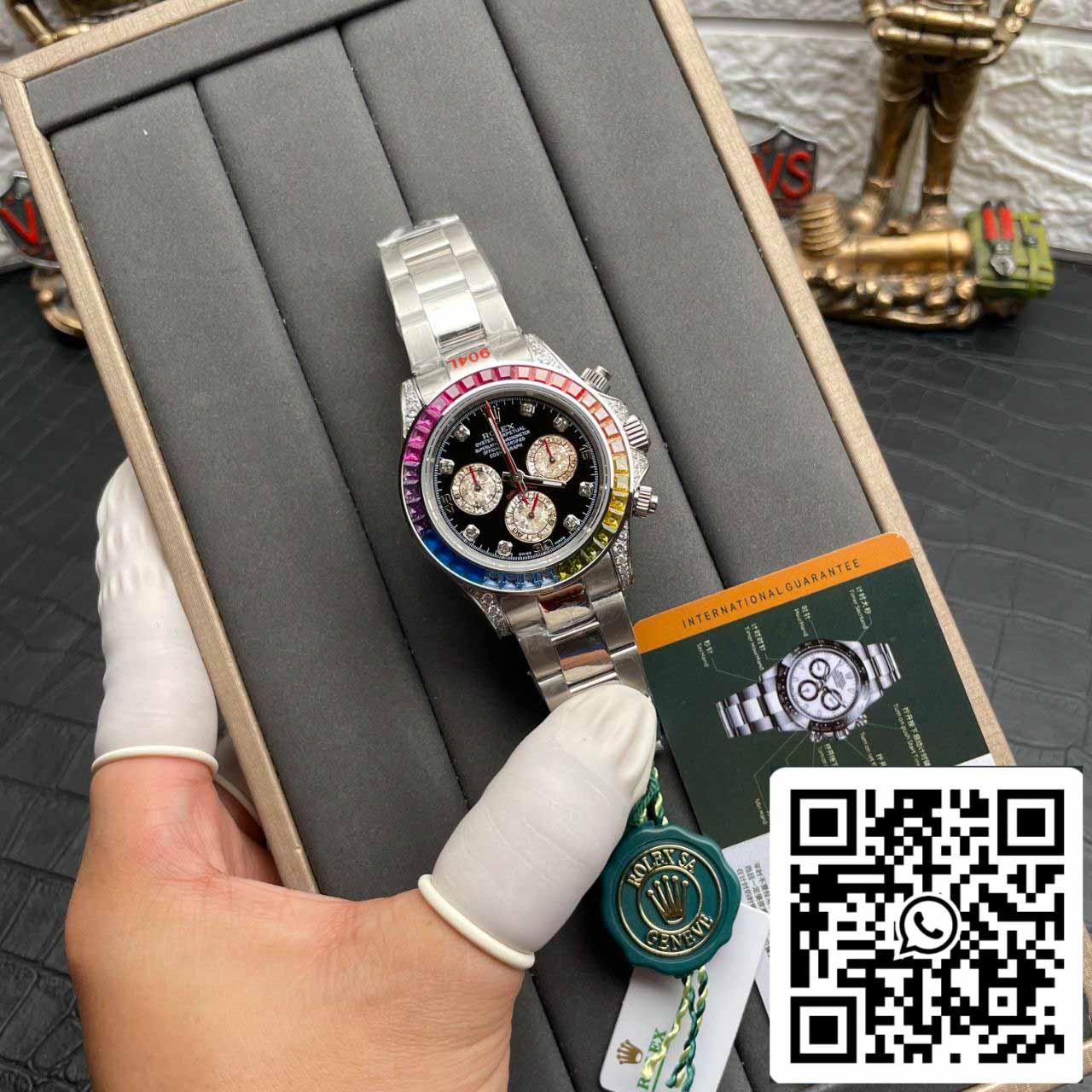 Rolex Daytona 116599 RBOW 1:1 Meilleure édition TW Factory Cadran noir