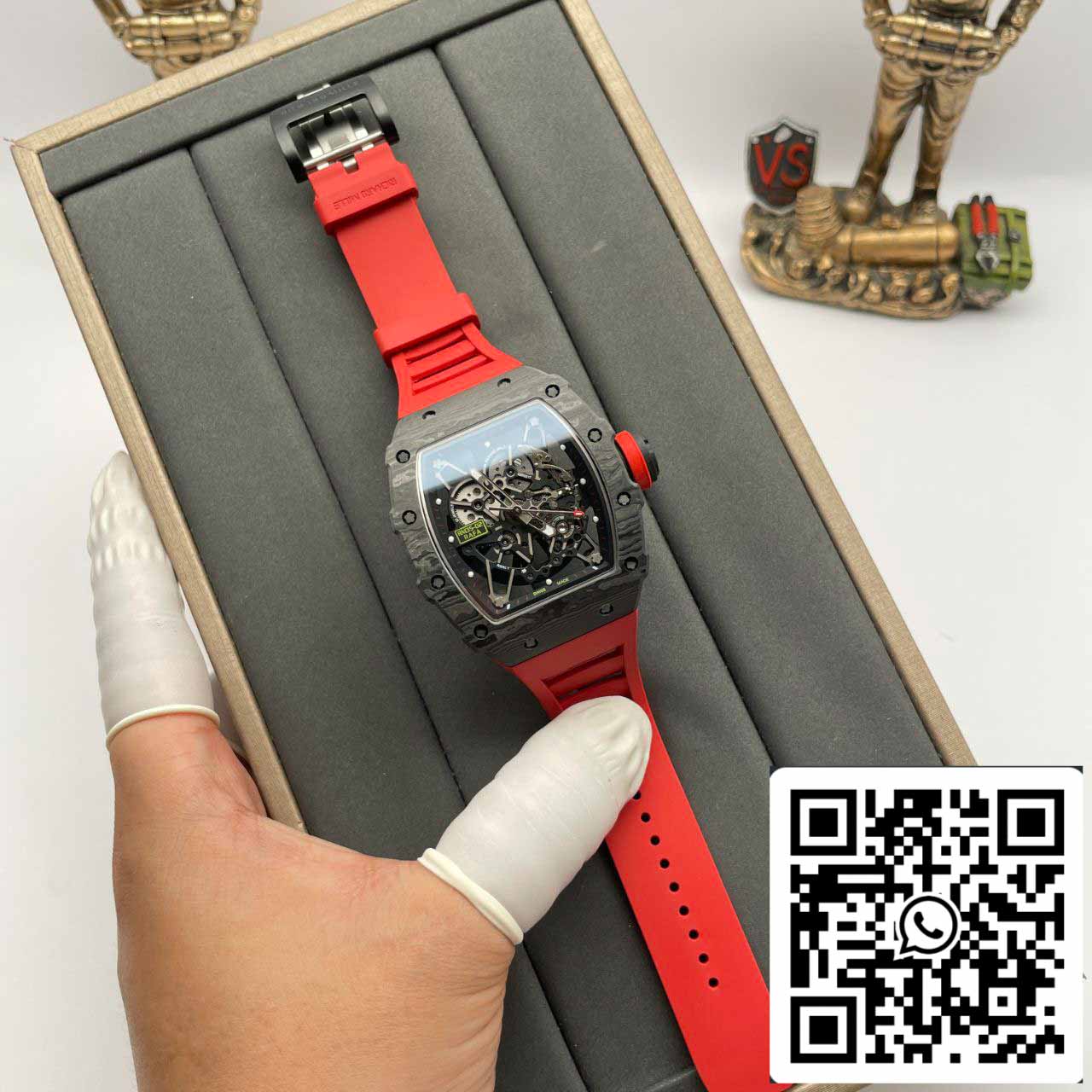 Richard Mille RM035-02 1:1 Best Edition T+ Factory NTPT Carbon Case Red Strap V4