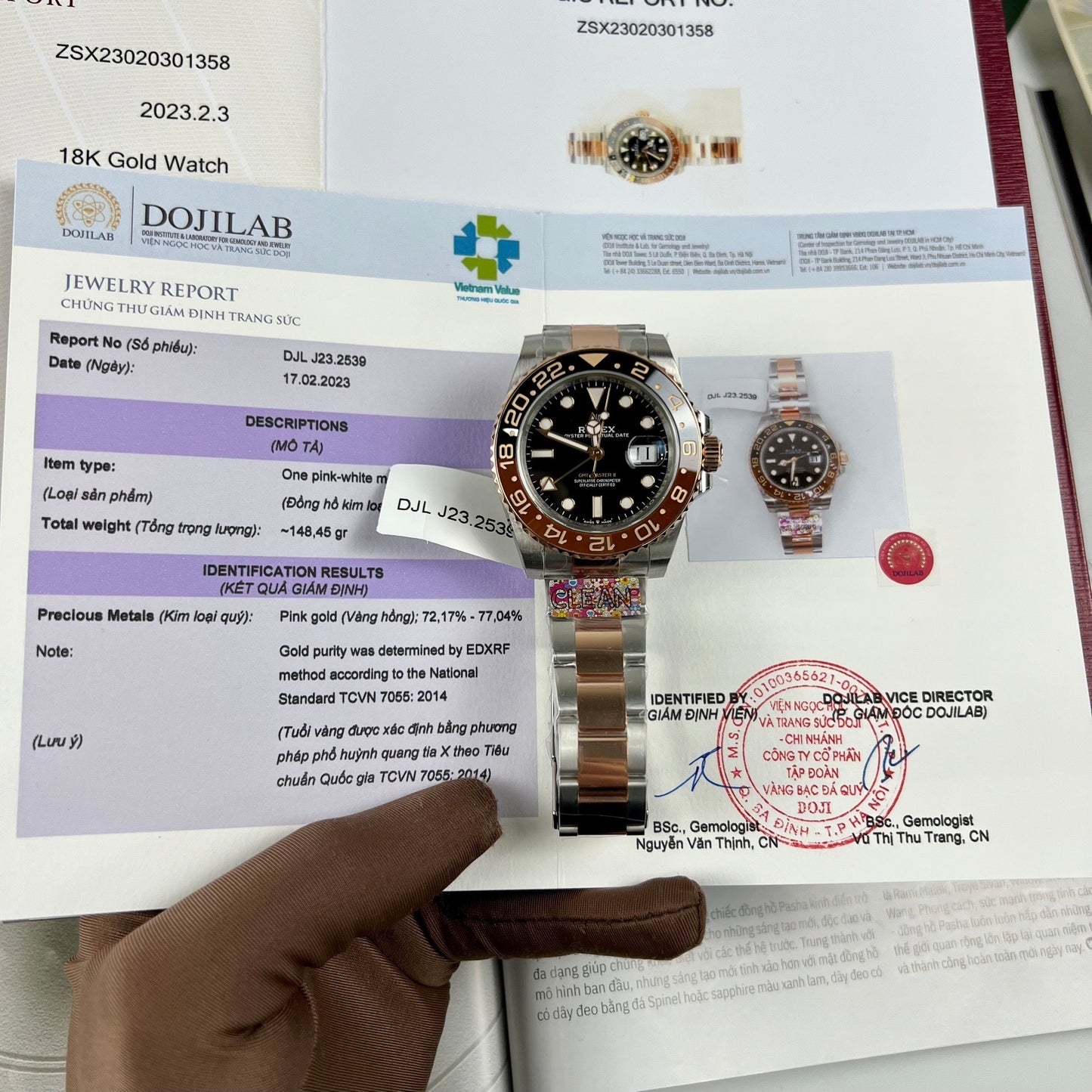 Relógio masculino Rolex GMT-Master II Root Beer 126711CHNR-0002 embrulhado em ouro rosa