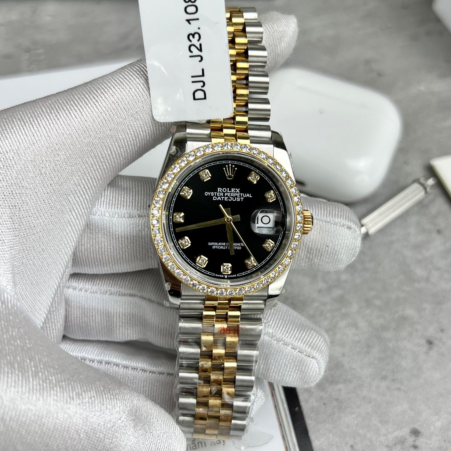 Rolex Datejust 36mm Diamanti 126283RBR Oro giallo 18 carati e moissanite