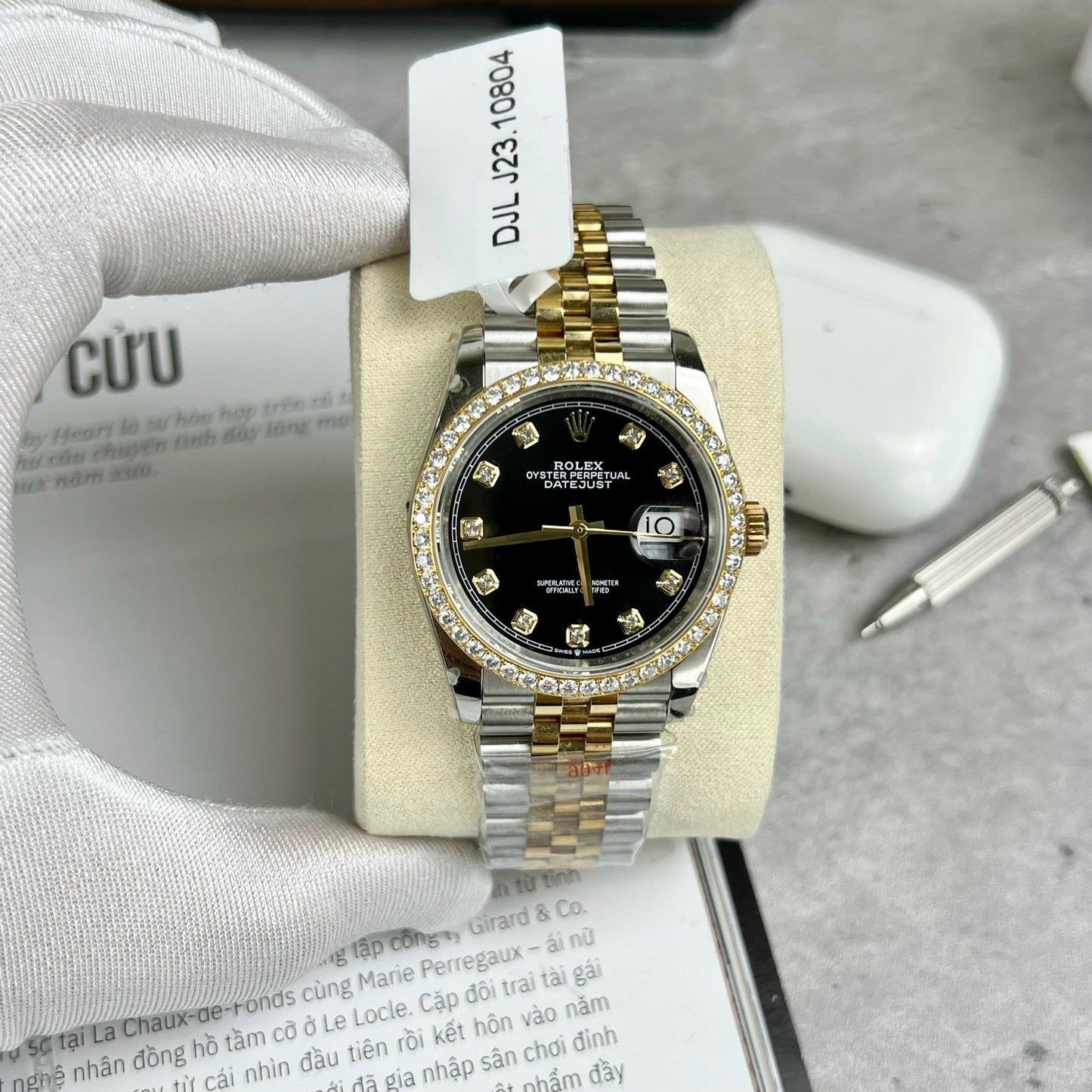 Rolex Datejust 36mm Diamanti 126283RBR Oro giallo 18 carati e moissanite