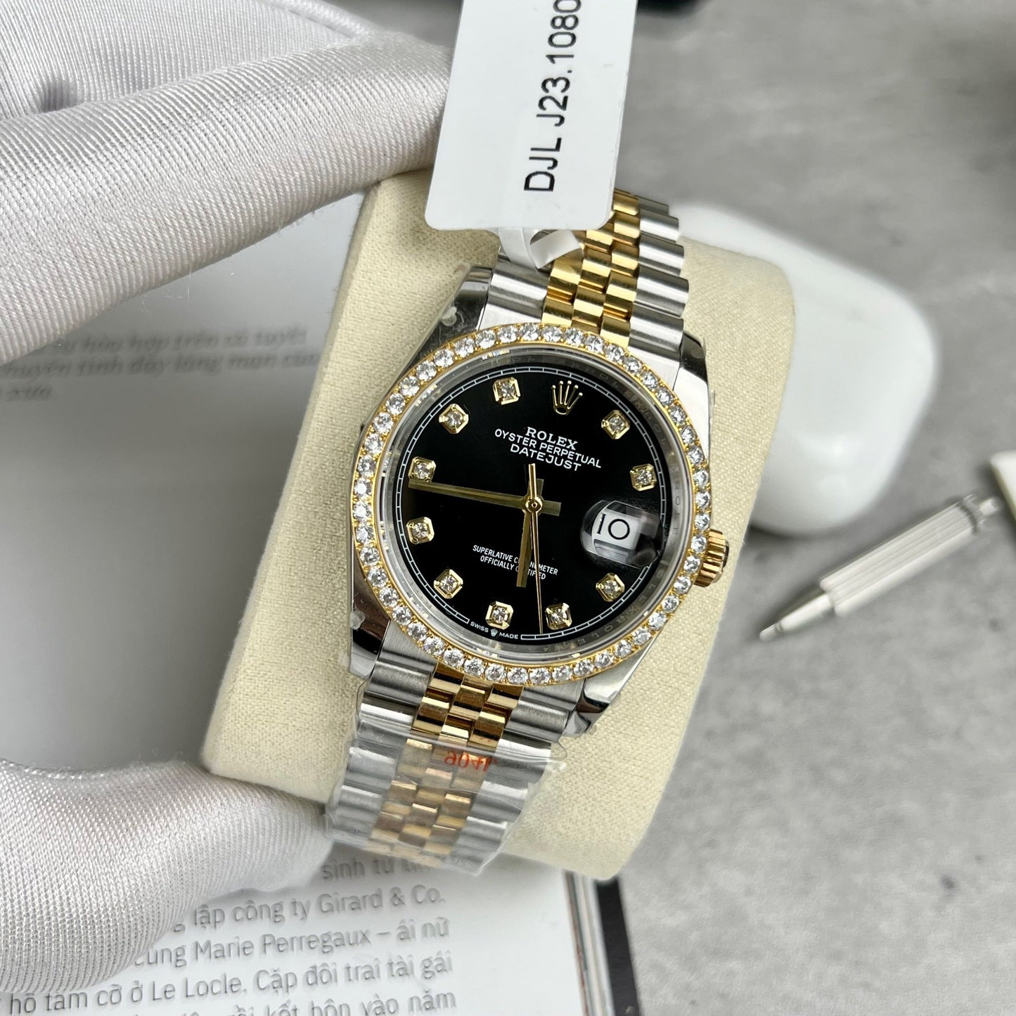 Rolex Datejust 36mm Diamanti 126283RBR Oro giallo 18 carati e moissanite