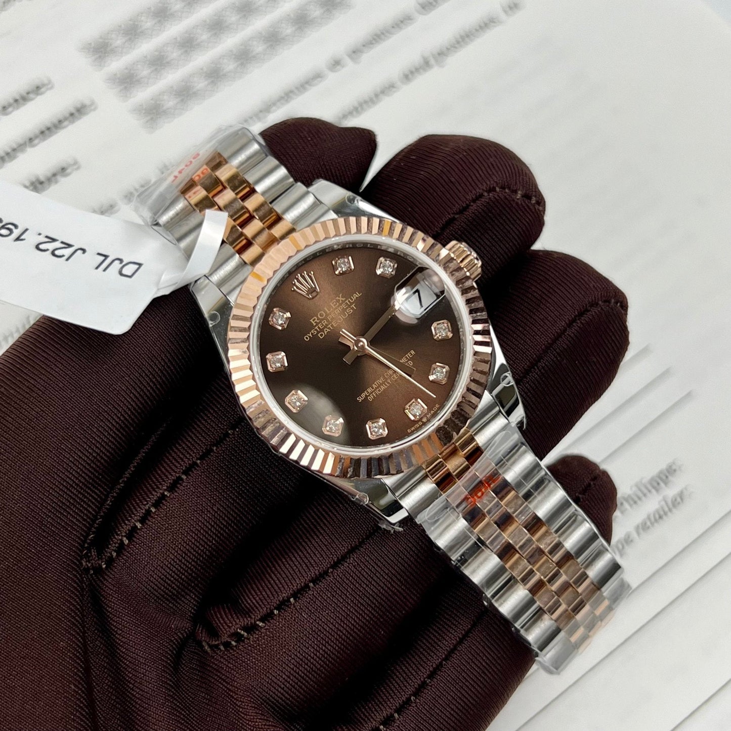 Rolex Lady Datejust 279171 31 mm Cadran chocolat et diamant