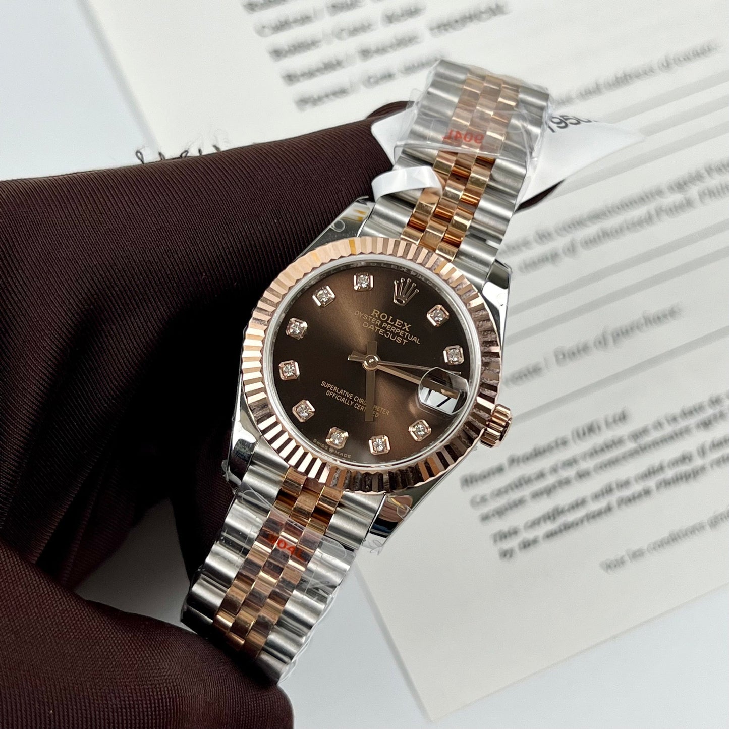 Rolex Lady Datejust 279171 31 mm Cadran chocolat et diamant