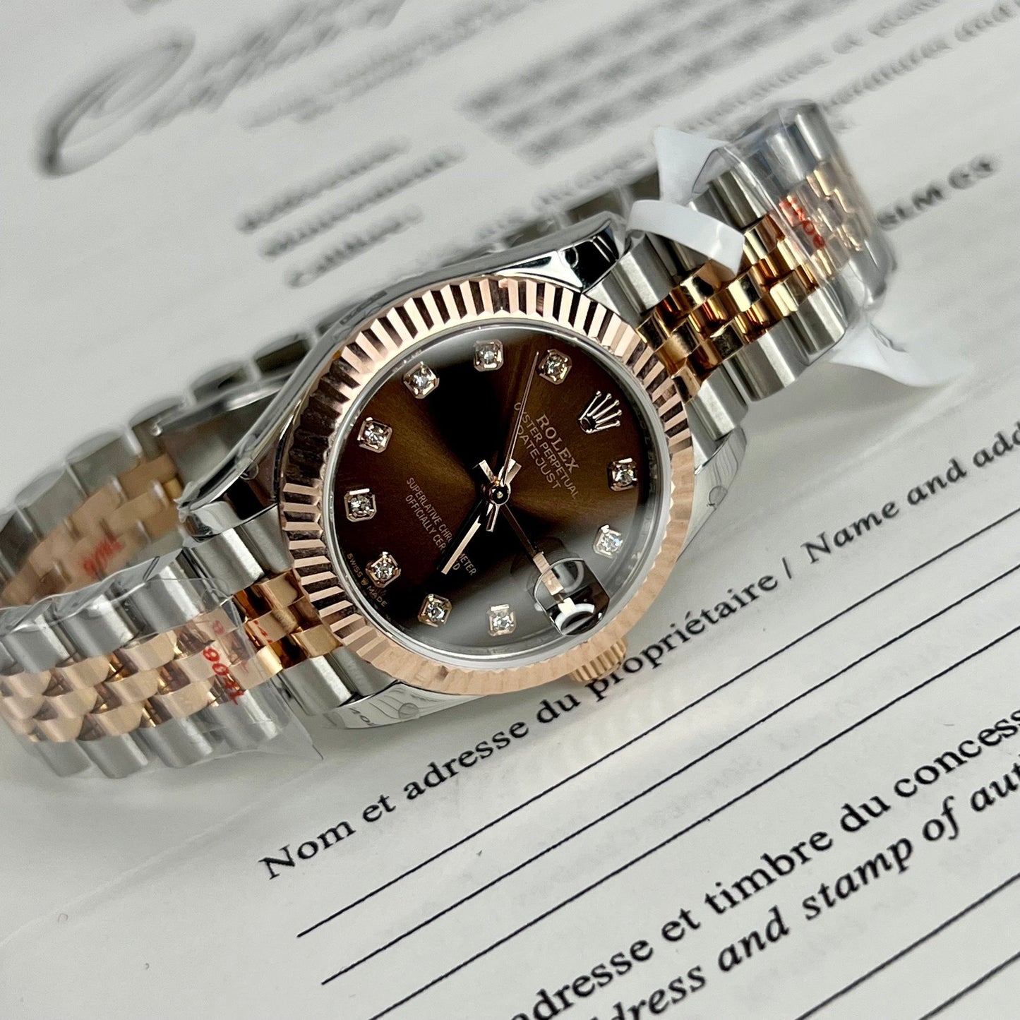 Rolex Lady Datejust 279171 31 mm Cadran chocolat et diamant