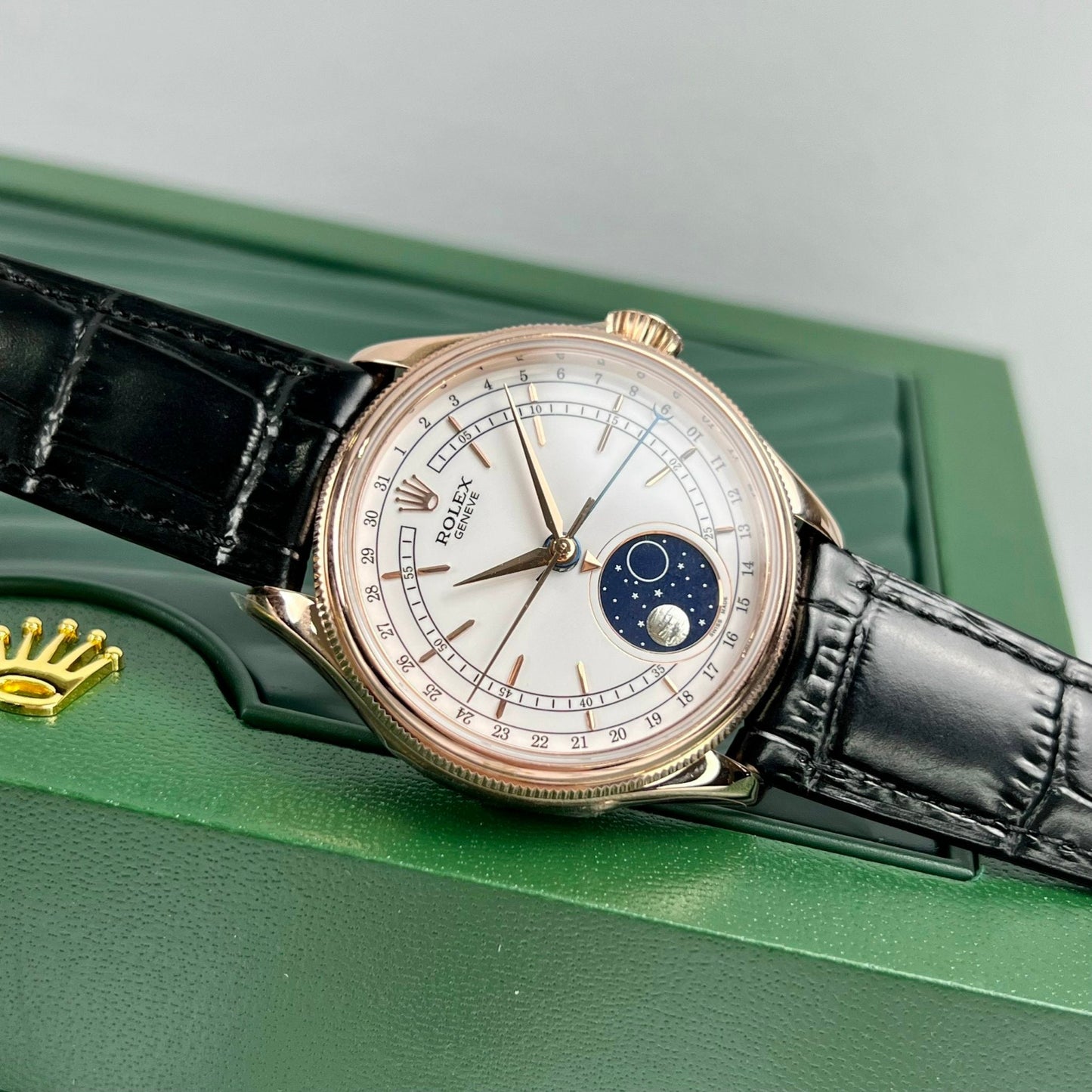 Rolex Cellini Moonphase 50535 18k rose gold filled KZ Factory